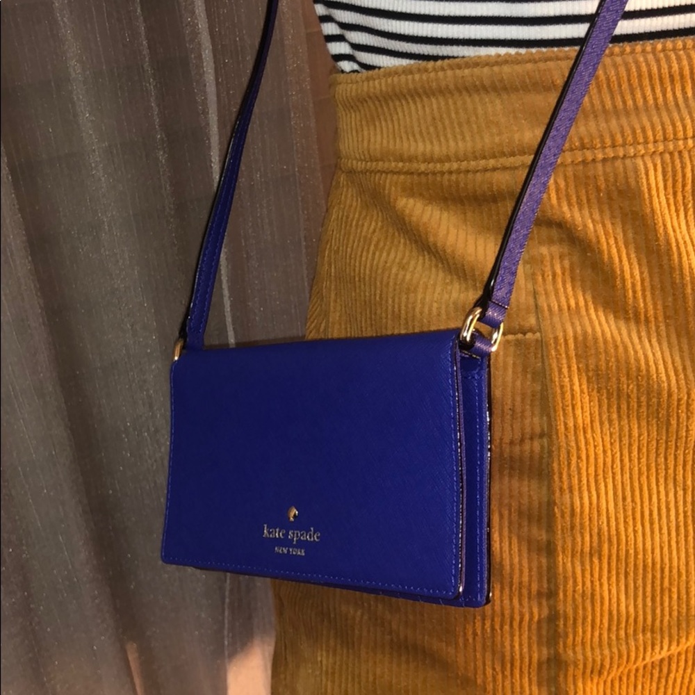 Royal blue kate spade wallet crossbody